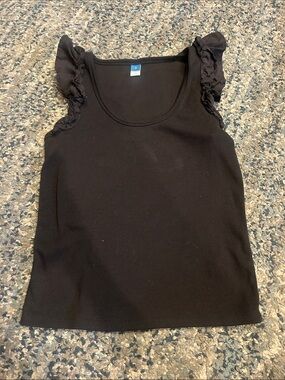 Old Navy Black Ruffle Sleeve Tank